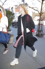 ELLE FANNING in Balenciaga Out in New York 01/11/2019