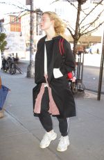 ELLE FANNING in Balenciaga Out in New York 01/11/2019