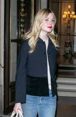 ELLE FANNING Night Out in Paris 01/21/2019