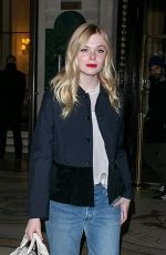 ELLE FANNING Night Out in Paris 01/21/2019