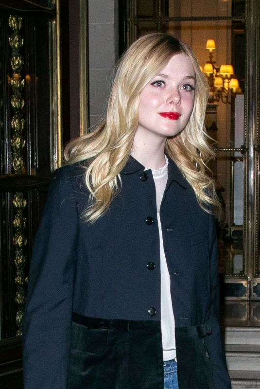 ELLE FANNING Night Out in Paris 01/21/2019