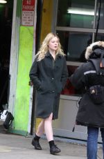 ELLE FANNING on the Set of Molly in New York 01/17/2019
