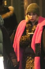 EMILIA CLARKE on the Set of Last Christmas in East London 01/09/2019
