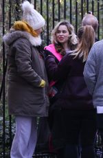 EMILIA CLARKE on the Set of Last Christmas in London 01/08/2019