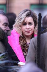 EMILIA CLARKE on the Set of Last Christmas in London 01/08/2019