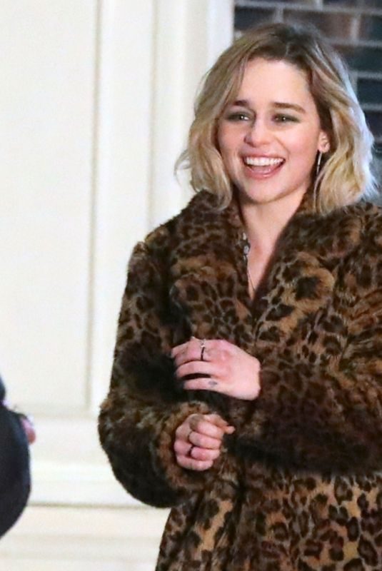 EMILIA CLARKE on the Set of Last Christmas in London 01/10/2019