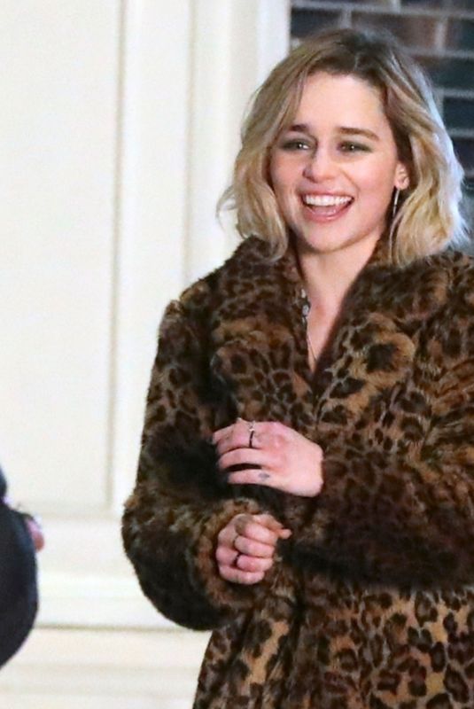 EMILIA CLARKE on the Set of Last Christmas in London 01/10/2019