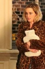 EMILIA CLARKE on the Set of Last Christmas in London 01/10/2019
