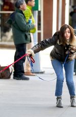 EMMY ROSSUM Out with Her Dogs in New York 01/24/2019