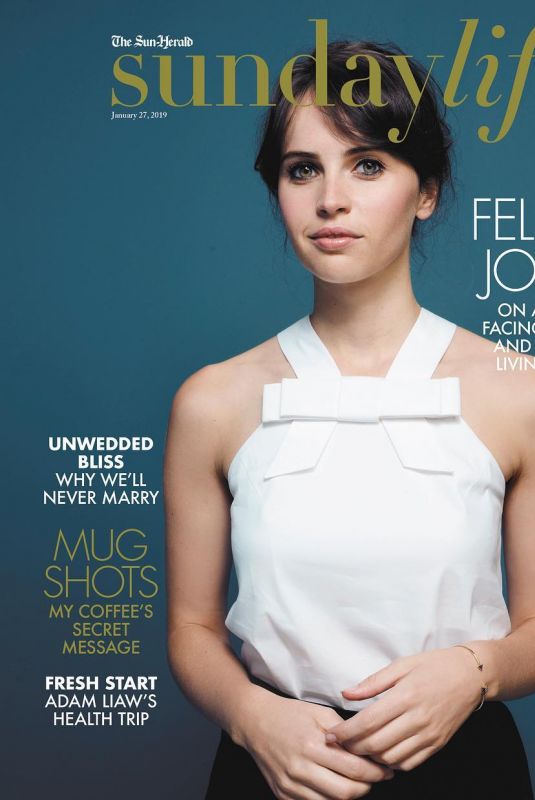 FELICITY JONES on the Coverod Sunday Life, January 2019