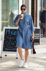 FREIDA PINTO in a Denim Dress Out in Los Angeles 01/11/2019