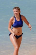GEORGIA TOFFOLO in a Blue Bikini at a Beach in Barbados 01/10/2019