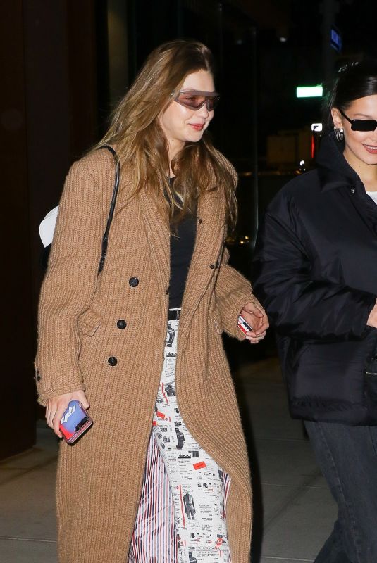 GIGI and BELLA HADID Out in New York 01/16/2019