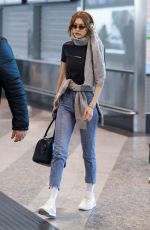 GIGI HADID Arrives at Airport in Milan 01/14/2019