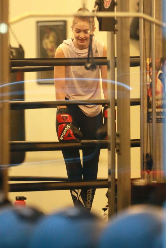 GIGI HADID at Gotham Gym in New York 01/18/2019