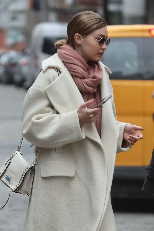 GIGI HADID Out and About in New York 01/19/2019