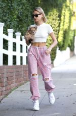 HAILEY BIEBER Out With Her Dog in Hollywood 01/24/2019