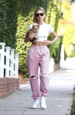 HAILEY BIEBER Out With Her Dog in Hollywood 01/24/2019