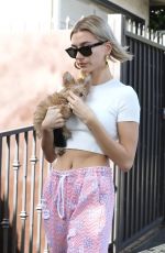 HAILEY BIEBER Out With Her Dog in Hollywood 01/24/2019