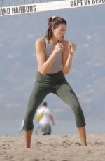 HAILEY CLAUSON Working Out at a Beach in Los Angeles 01/08/2019