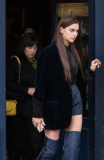 IRINA SHAYK Arrives at Jean-Paul Gaultier Fashion Show in Paris 01/23/2019