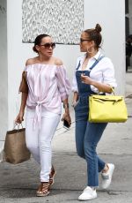 JENNIFER LOPEZ in Denim Overalls Out Shopping in Miami 01/27/2019