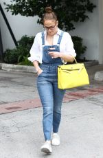 JENNIFER LOPEZ in Denim Overalls Out Shopping in Miami 01/27/2019