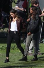 JESSICA ALBA and GABRIELLE UNION on the Set of L.A.