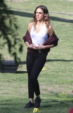 JESSICA ALBA and GABRIELLE UNION on the Set of L.A.