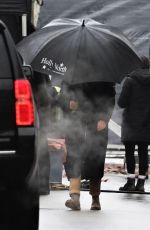 JESSICA BIEL on the Set Facebook Watch Series Limetown in Vancouver 01/24/2019
