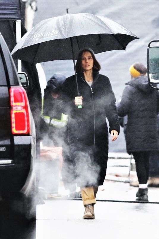 JESSICA BIEL on the Set Facebook Watch Series Limetown in Vancouver 01/24/2019