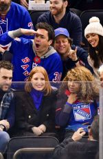 JESSICA CHASTAIN at Philadelphia Flyers vs NY Rangers Game in New York 01/29/2019