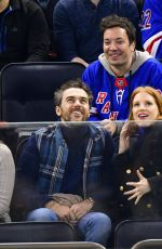 JESSICA CHASTAIN at Philadelphia Flyers vs NY Rangers Game in New York 01/29/2019