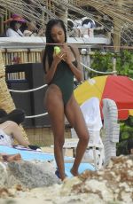 JOURDAN DUNN and CINDY BRUNA in Swimwear on the Beach in Bali 01/03/2019