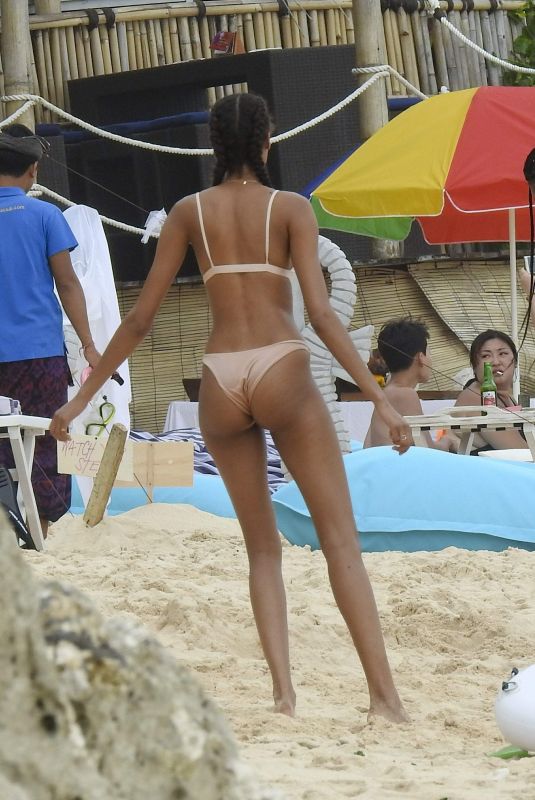 JOURDAN DUNN and CINDY BRUNA in Swimwear on the Beach in Bali 01/03/2019