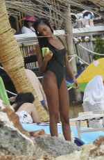 JOURDAN DUNN and CINDY BRUNA in Swimwear on the Beach in Bali 01/03/2019
