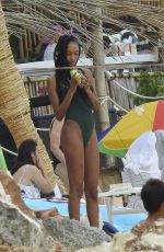 JOURDAN DUNN and CINDY BRUNA in Swimwear on the Beach in Bali 01/03/2019