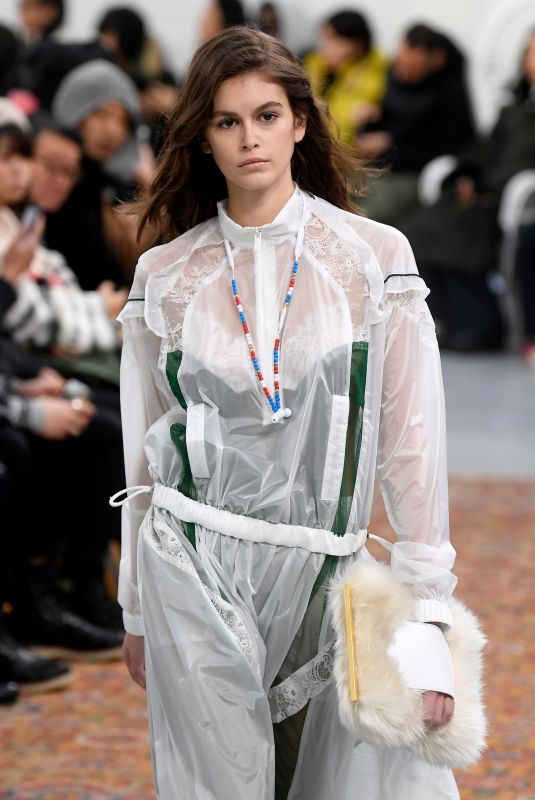 KAIA GERBER at Sacai Runway Show at Paris Fashion Week 01/19/2019