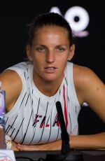 KAROLINA PLISKOVA at 2019 Australian Open Press Conference in Melbourne 01/19/2019