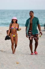 KARRUECHE TRAN in a Multi Colored Bikini on the beach in Miami 01/04/2019