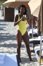KARRUECHE TRAN in Swimsuit on the Beach in Miami 01/03/2019