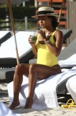 KARRUECHE TRAN in Swimsuit on the Beach in Miami 01/03/2019