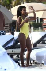 KARRUECHE TRAN in Swimsuit on the Beach in Miami 01/03/2019