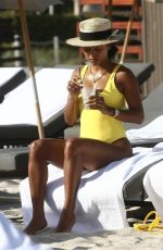 KARRUECHE TRAN in Swimsuit on the Beach in Miami 01/03/2019