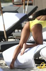 KARRUECHE TRAN in Swimsuit on the Beach in Miami 01/03/2019