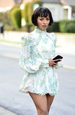 KAT GRAHAM in Short Dress Out in Los Angeles 01/09/2019