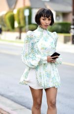 KAT GRAHAM in Short Dress Out in Los Angeles 01/09/2019