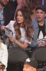 KATE BECKINSALE and Stephen Simbari at LA Lakers Game in Los Angeles 01/13/2019