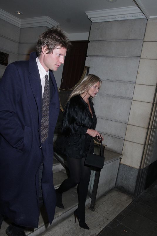 KATE MOSS and Count Nikolai von Bismarck Out for Her Birthday in London 01/16/2019