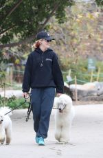 KATHRYN NEWTON Out with Her Dogs in Los Angeles 01/07/2019